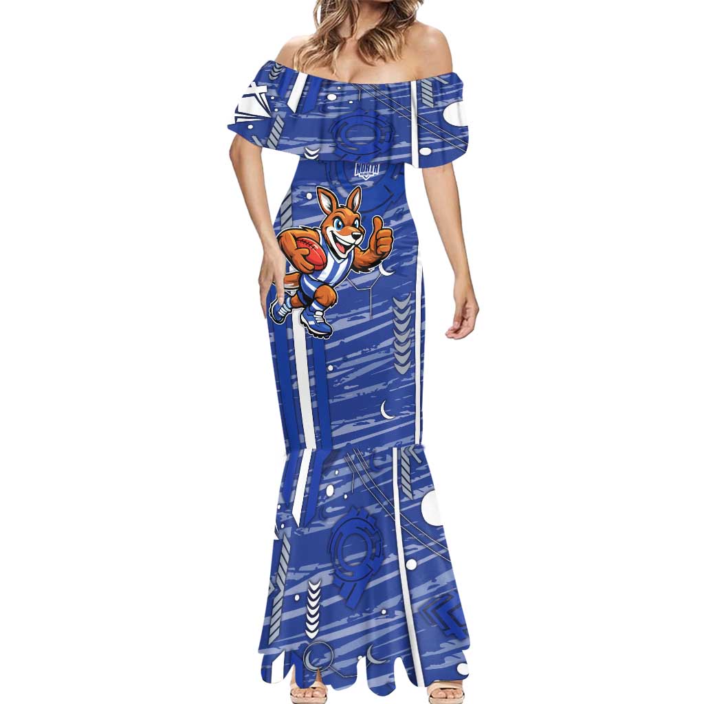 North Melbourne Kangaroos Mermaid Dress Mascot Cartoon Football Illustration Style
