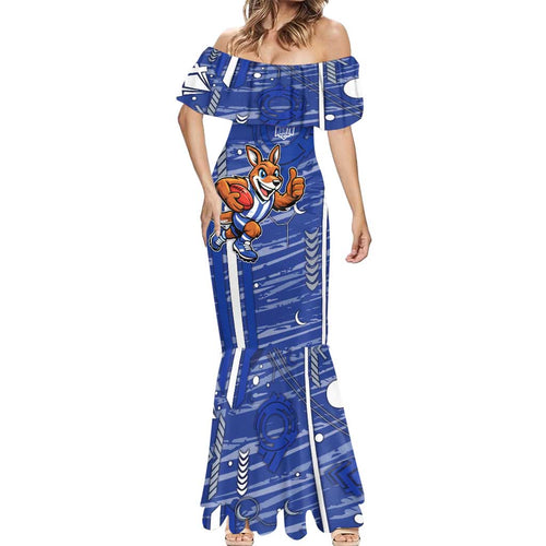 North Melbourne Kangaroos Mermaid Dress Mascot Cartoon Football Illustration Style