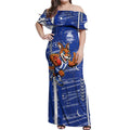 North Melbourne Kangaroos Off Shoulder Maxi Dress Mascot Cartoon Football Illustration Style