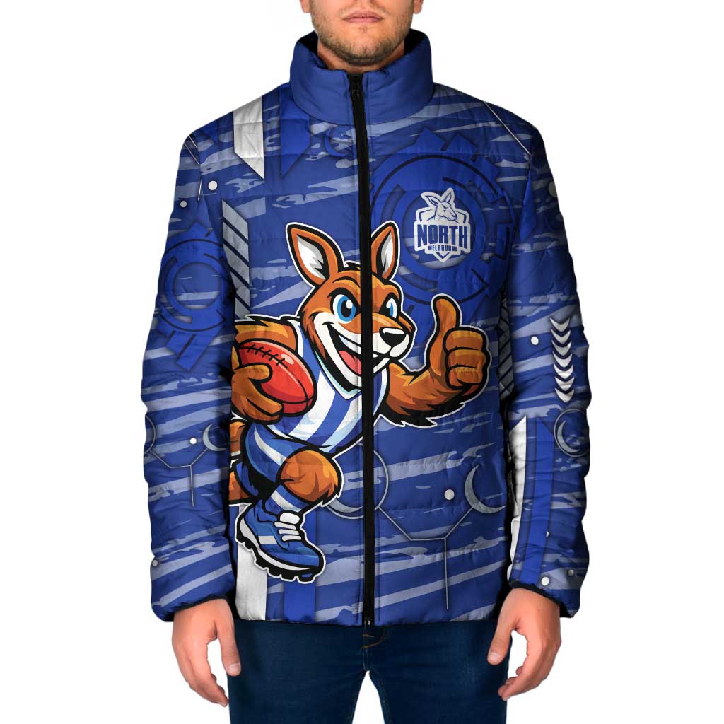 North Melbourne Kangaroos Padded Jacket Mascot Cartoon Football Illustration Style