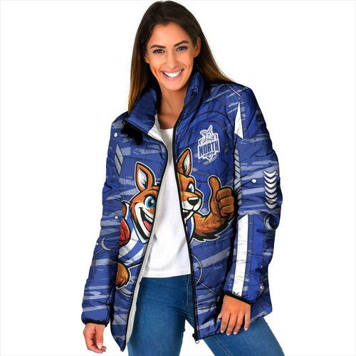 North Melbourne Kangaroos Padded Jacket Mascot Cartoon Football Illustration Style