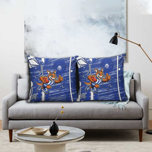 North Melbourne Kangaroos Pillow Cover Mascot Cartoon Football Illustration Style