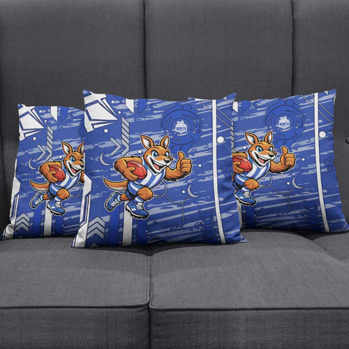 North Melbourne Kangaroos Pillow Cover Mascot Cartoon Football Illustration Style