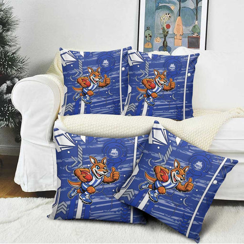 North Melbourne Kangaroos Pillow Cover Mascot Cartoon Football Illustration Style