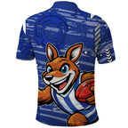North Melbourne Kangaroos Polo Shirt Mascot Cartoon Football Illustration Style