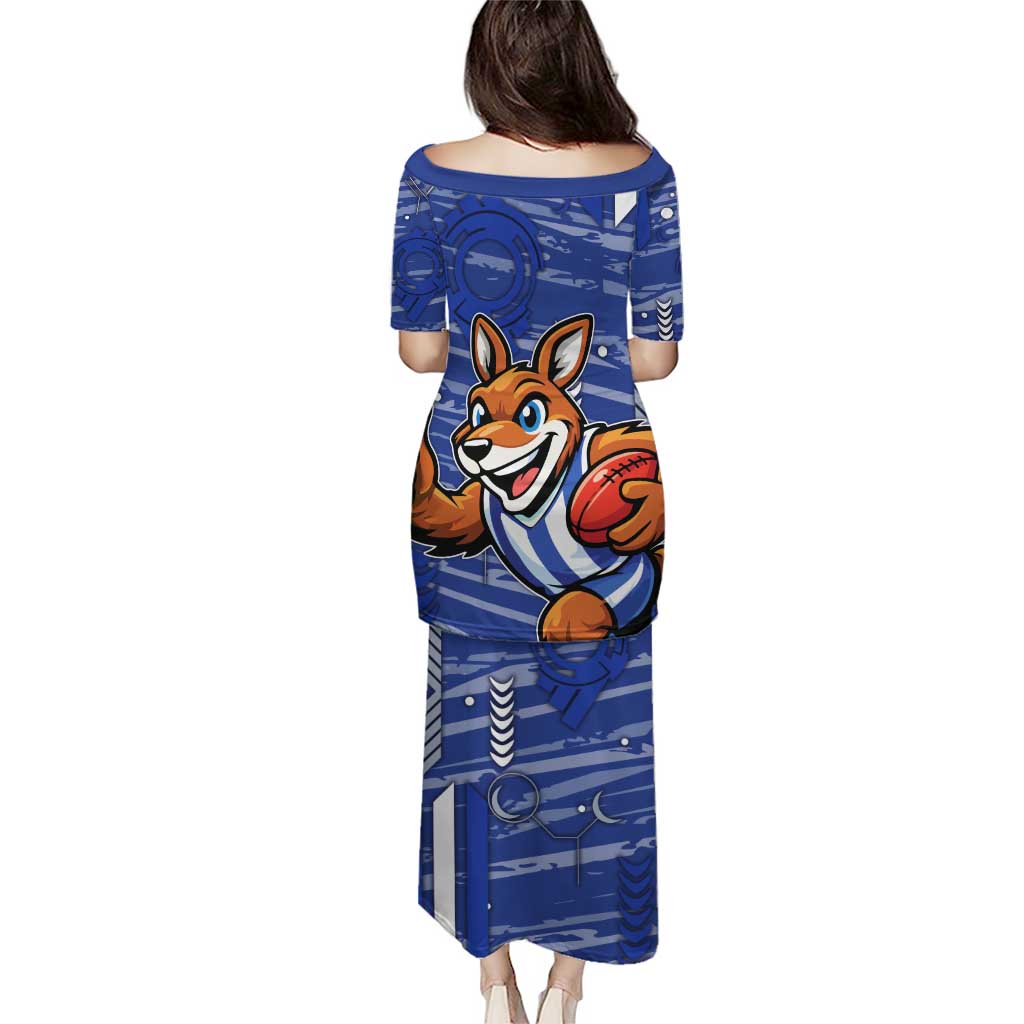 North Melbourne Kangaroos Puletasi Mascot Cartoon Football Illustration Style