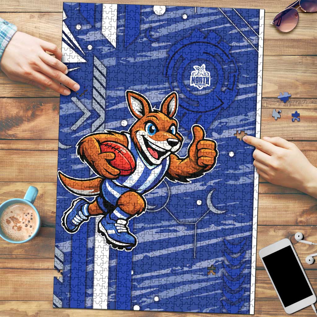 North Melbourne Kangaroos Puzzle Mascot Cartoon Football Illustration Style