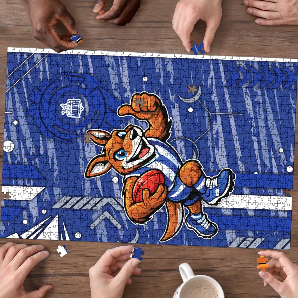 North Melbourne Kangaroos Puzzle Mascot Cartoon Football Illustration Style