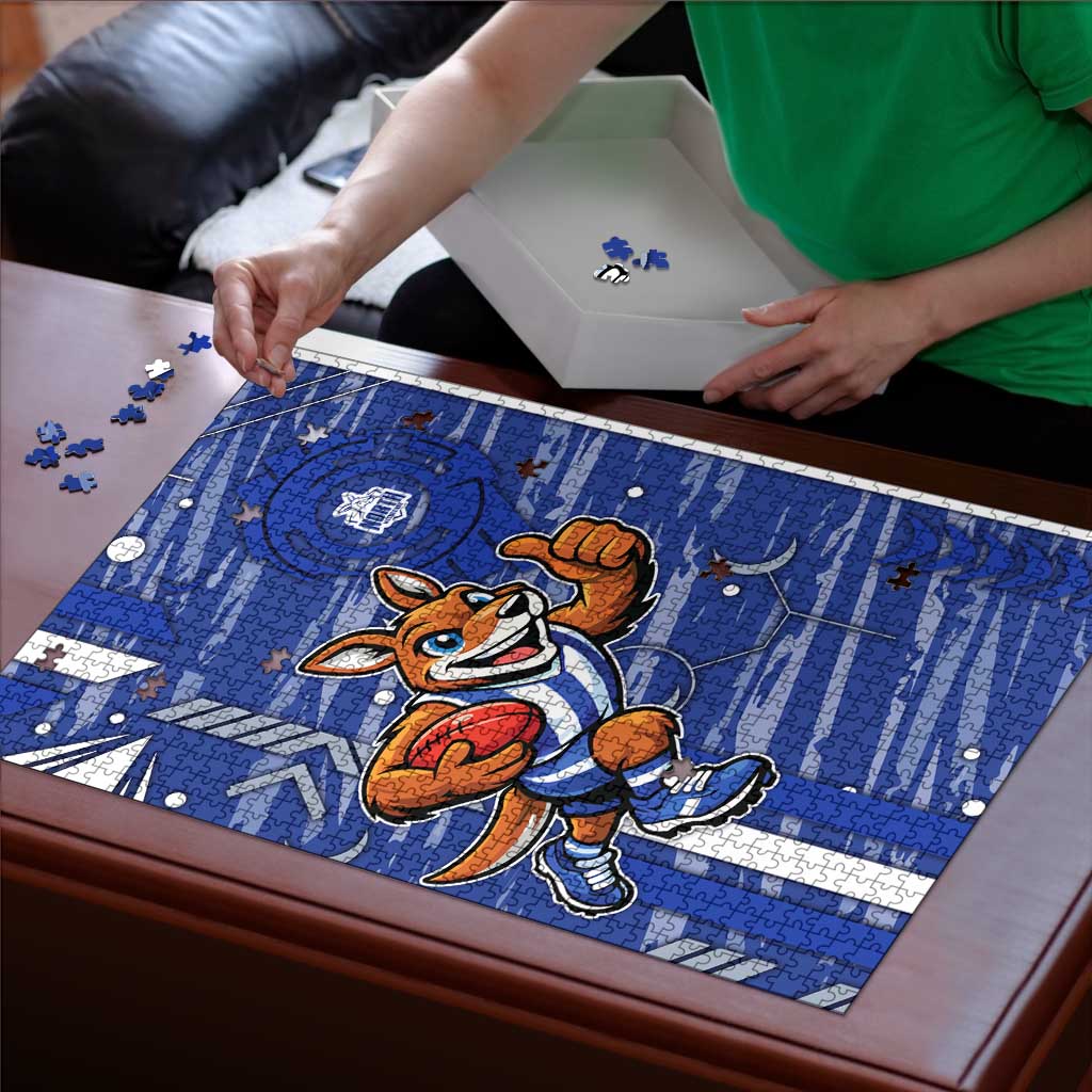 North Melbourne Kangaroos Puzzle Mascot Cartoon Football Illustration Style