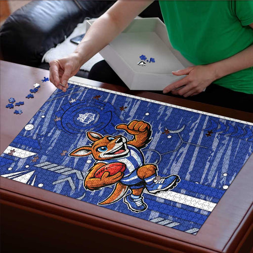 North Melbourne Kangaroos Puzzle Mascot Cartoon Football Illustration Style