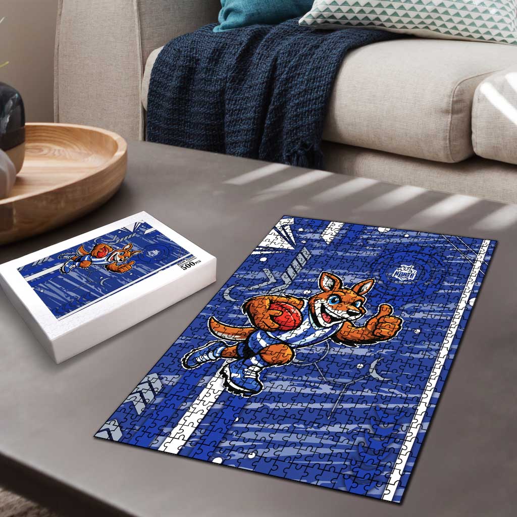 North Melbourne Kangaroos Puzzle Mascot Cartoon Football Illustration Style