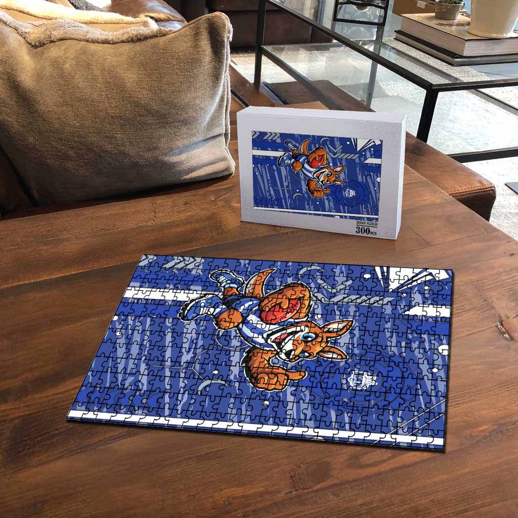 North Melbourne Kangaroos Puzzle Mascot Cartoon Football Illustration Style