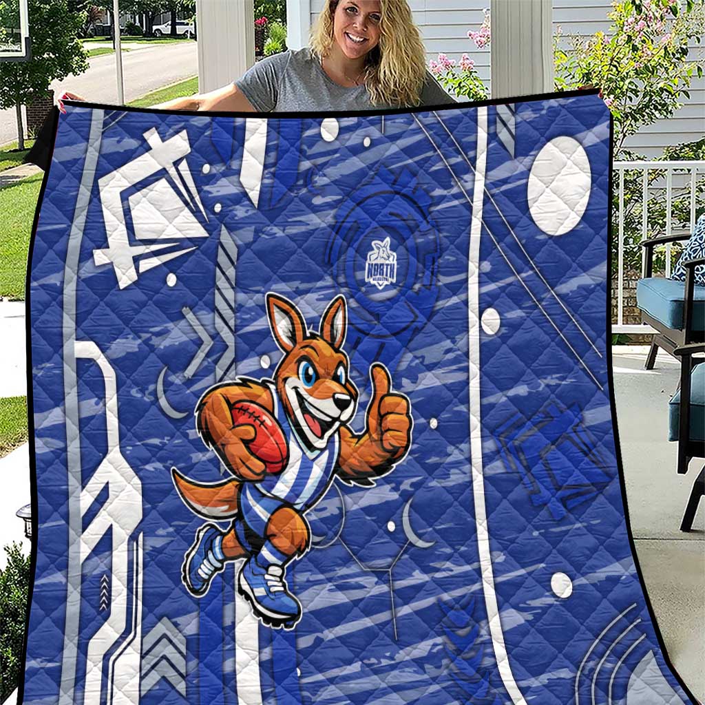 North Melbourne Kangaroos Quilt Mascot Cartoon Football Illustration Style