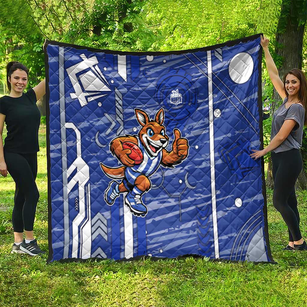 North Melbourne Kangaroos Quilt Mascot Cartoon Football Illustration Style