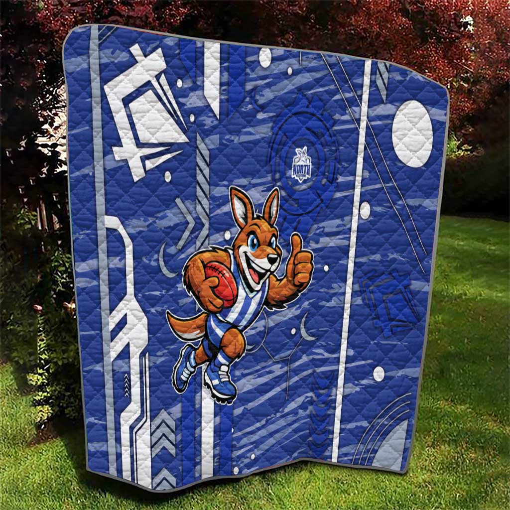 North Melbourne Kangaroos Quilt Mascot Cartoon Football Illustration Style