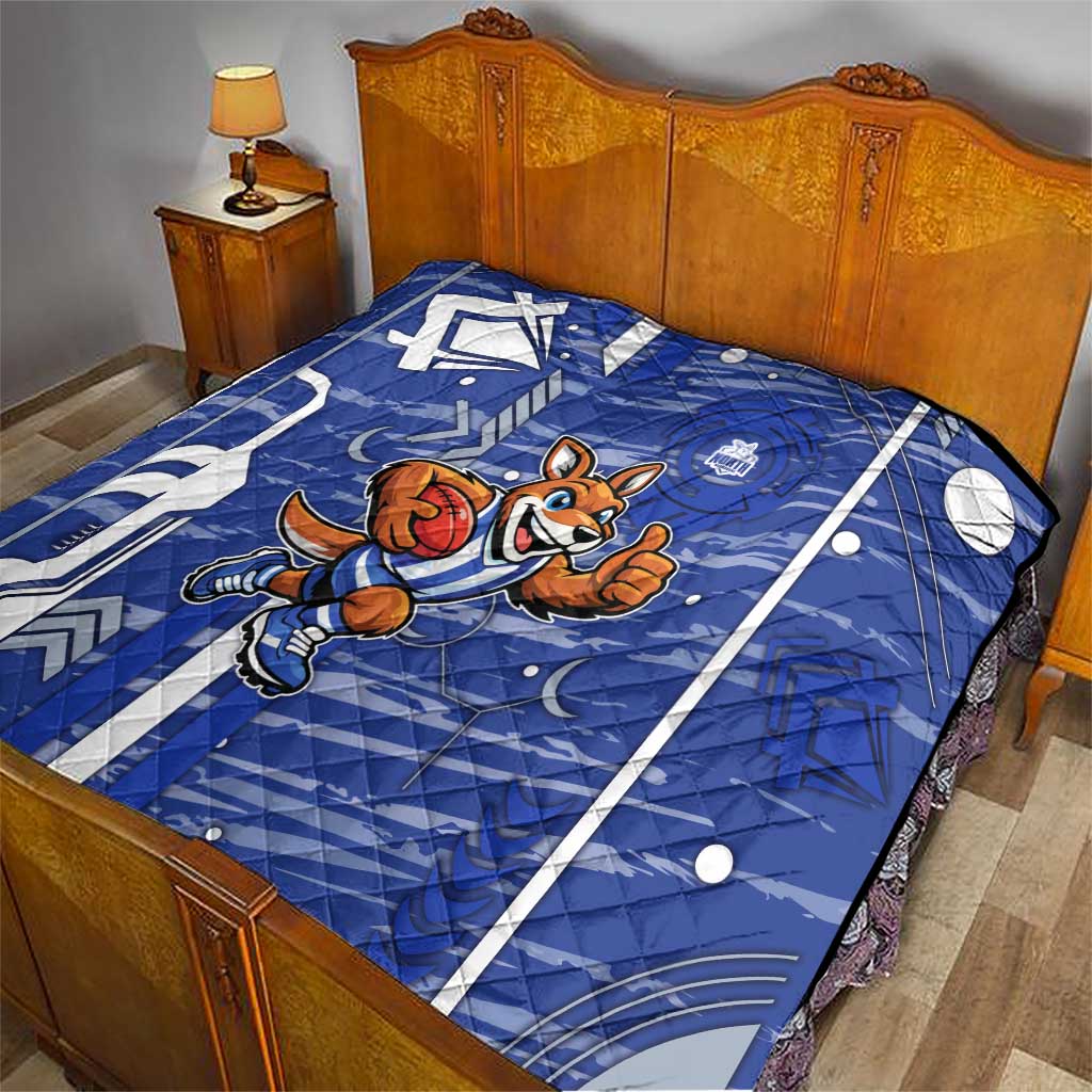 North Melbourne Kangaroos Quilt Mascot Cartoon Football Illustration Style