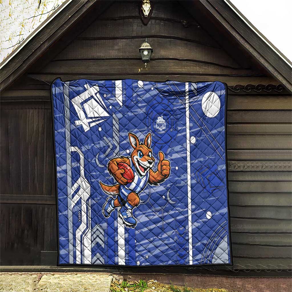 North Melbourne Kangaroos Quilt Mascot Cartoon Football Illustration Style