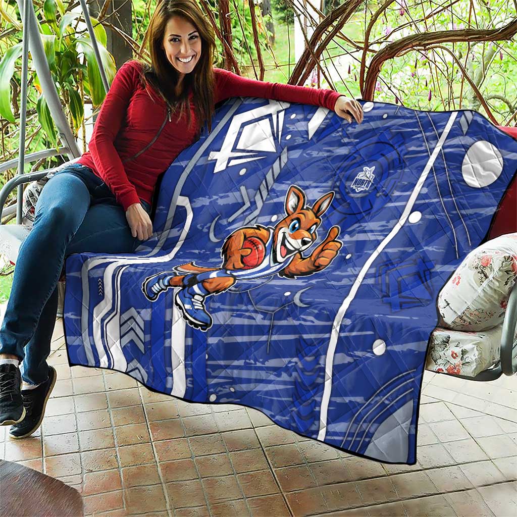 North Melbourne Kangaroos Quilt Mascot Cartoon Football Illustration Style