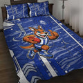North Melbourne Kangaroos Quilt Bed Set Mascot Cartoon Football Illustration Style