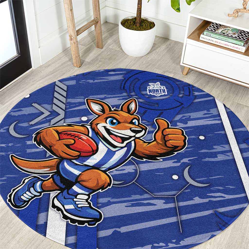 North Melbourne Kangaroos Round Carpet Mascot Cartoon Football Illustration Style