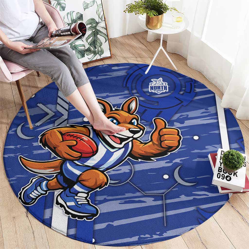 North Melbourne Kangaroos Round Carpet Mascot Cartoon Football Illustration Style