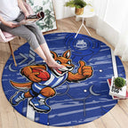 North Melbourne Kangaroos Round Carpet Mascot Cartoon Football Illustration Style
