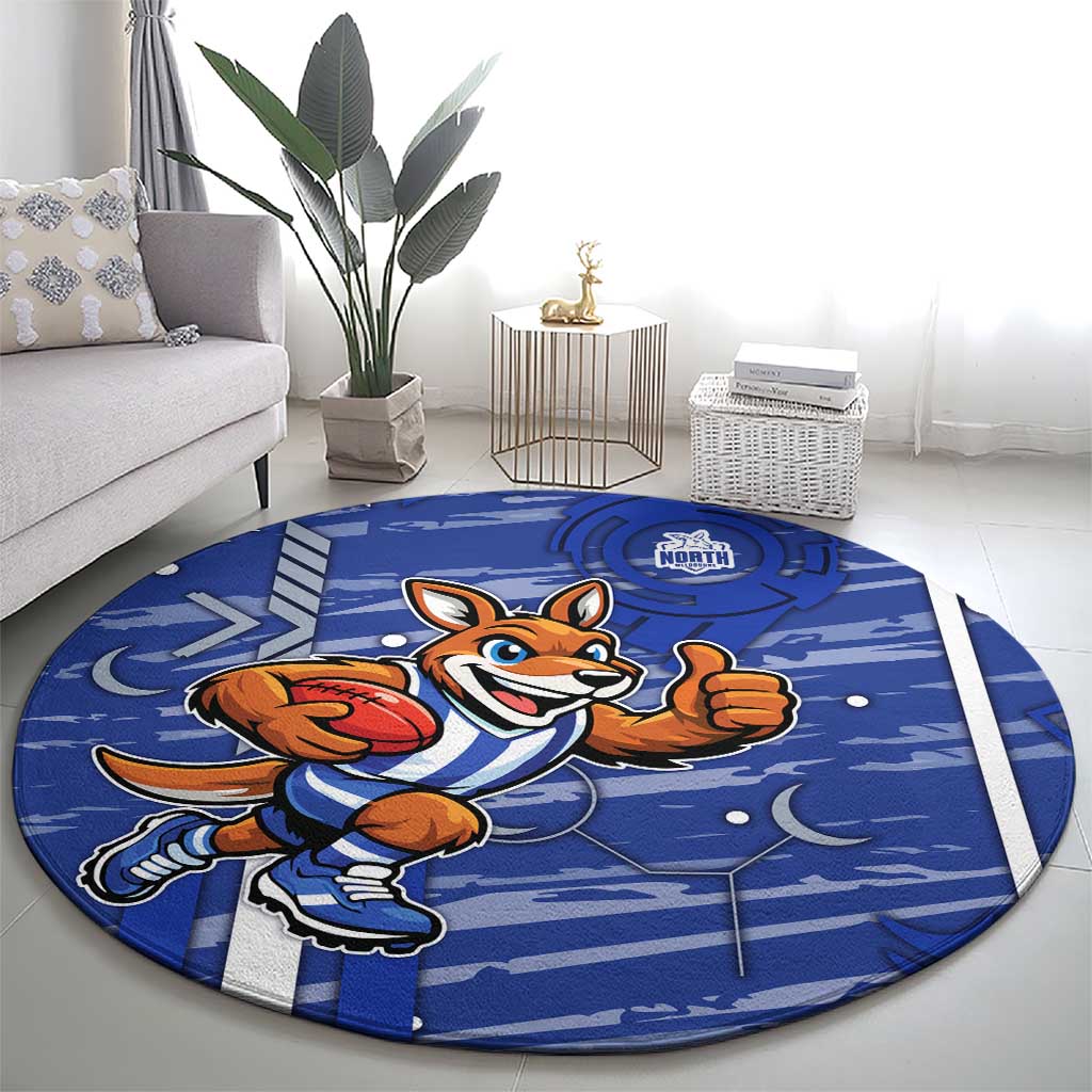 North Melbourne Kangaroos Round Carpet Mascot Cartoon Football Illustration Style