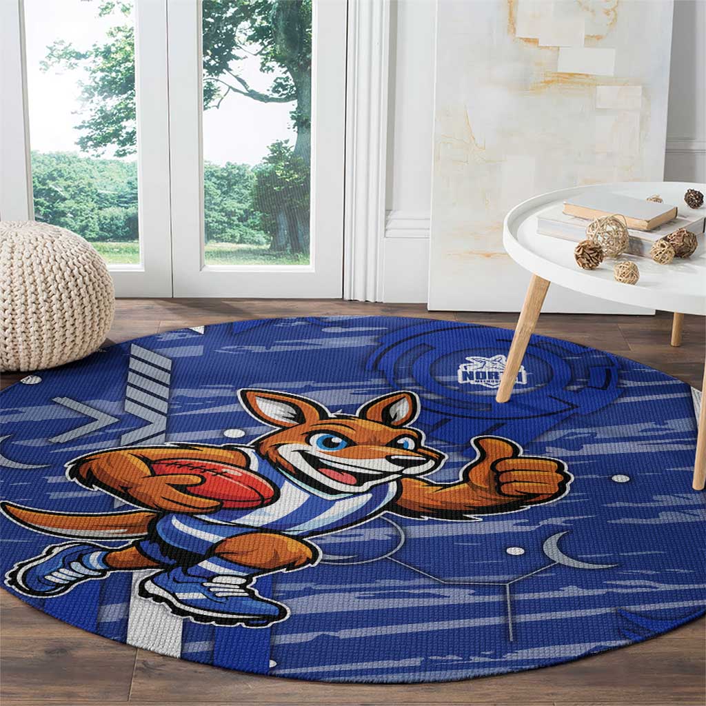 North Melbourne Kangaroos Round Carpet Mascot Cartoon Football Illustration Style