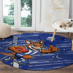 North Melbourne Kangaroos Round Carpet Mascot Cartoon Football Illustration Style