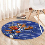North Melbourne Kangaroos Round Carpet Mascot Cartoon Football Illustration Style