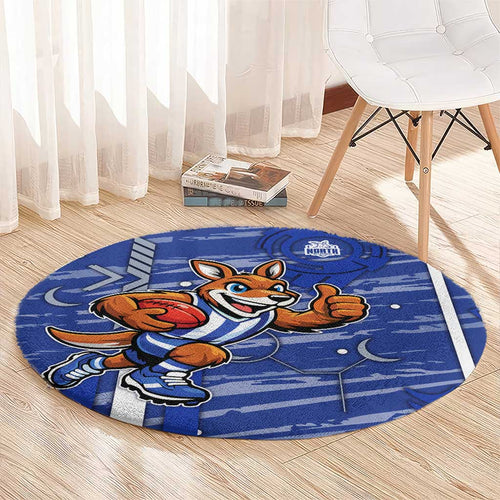 North Melbourne Kangaroos Round Carpet Mascot Cartoon Football Illustration Style