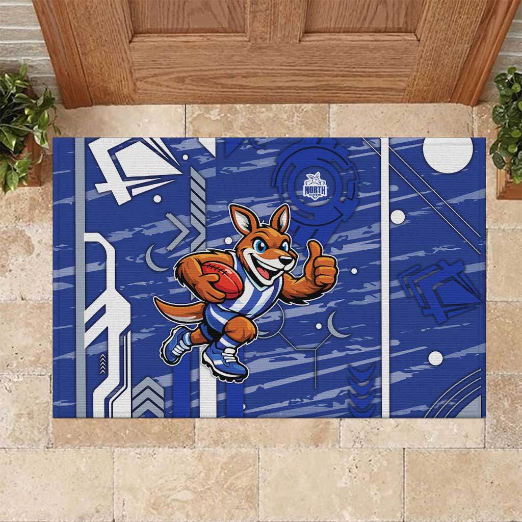 North Melbourne Kangaroos Rubber Doormat Mascot Cartoon Football Illustration Style