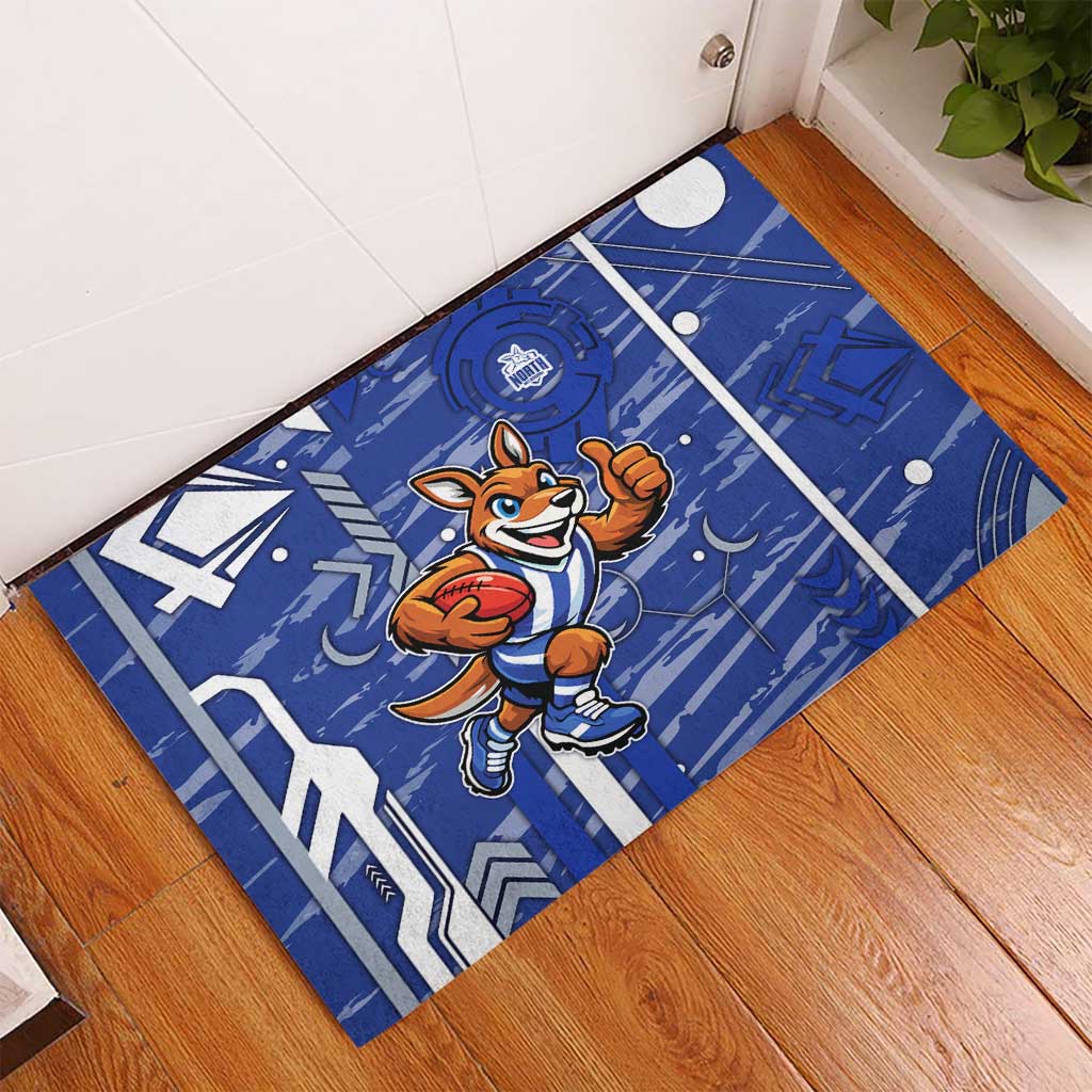 North Melbourne Kangaroos Rubber Doormat Mascot Cartoon Football Illustration Style