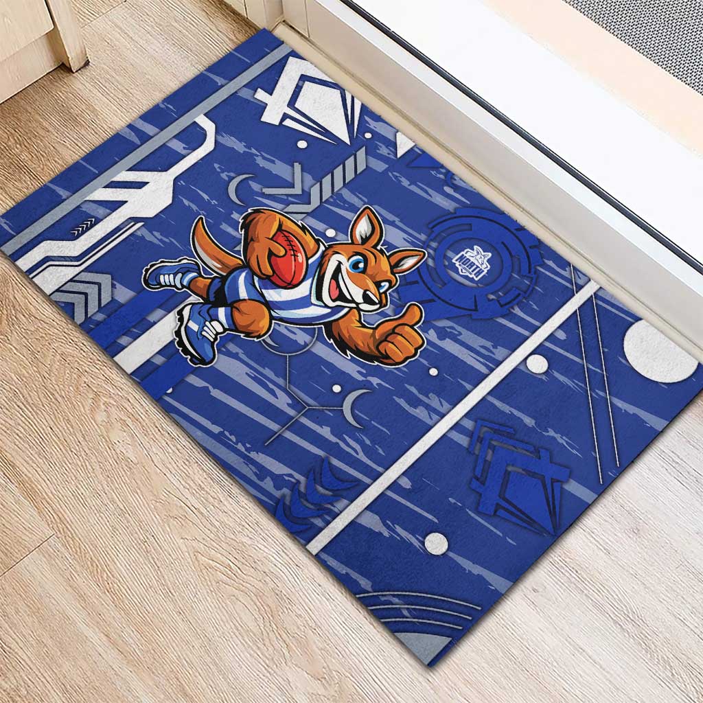 North Melbourne Kangaroos Rubber Doormat Mascot Cartoon Football Illustration Style