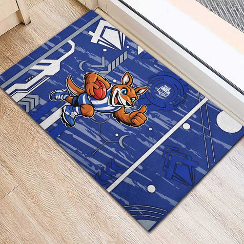 North Melbourne Kangaroos Rubber Doormat Mascot Cartoon Football Illustration Style