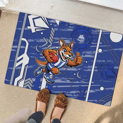 North Melbourne Kangaroos Rubber Doormat Mascot Cartoon Football Illustration Style