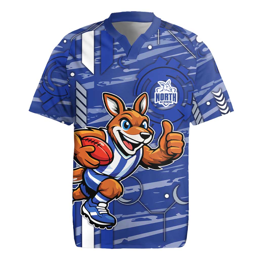 North Melbourne Kangaroos Rugby Jersey Mascot Cartoon Football Illustration Style