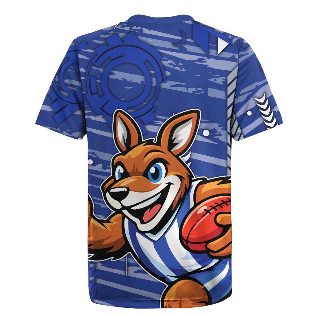 North Melbourne Kangaroos Rugby Jersey Mascot Cartoon Football Illustration Style