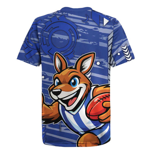 North Melbourne Kangaroos Rugby Jersey Mascot Cartoon Football Illustration Style