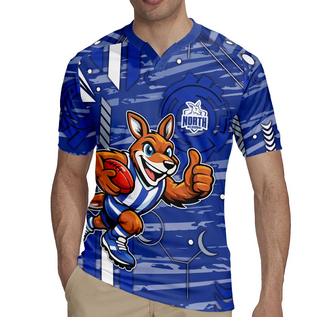 North Melbourne Kangaroos Rugby Jersey Mascot Cartoon Football Illustration Style