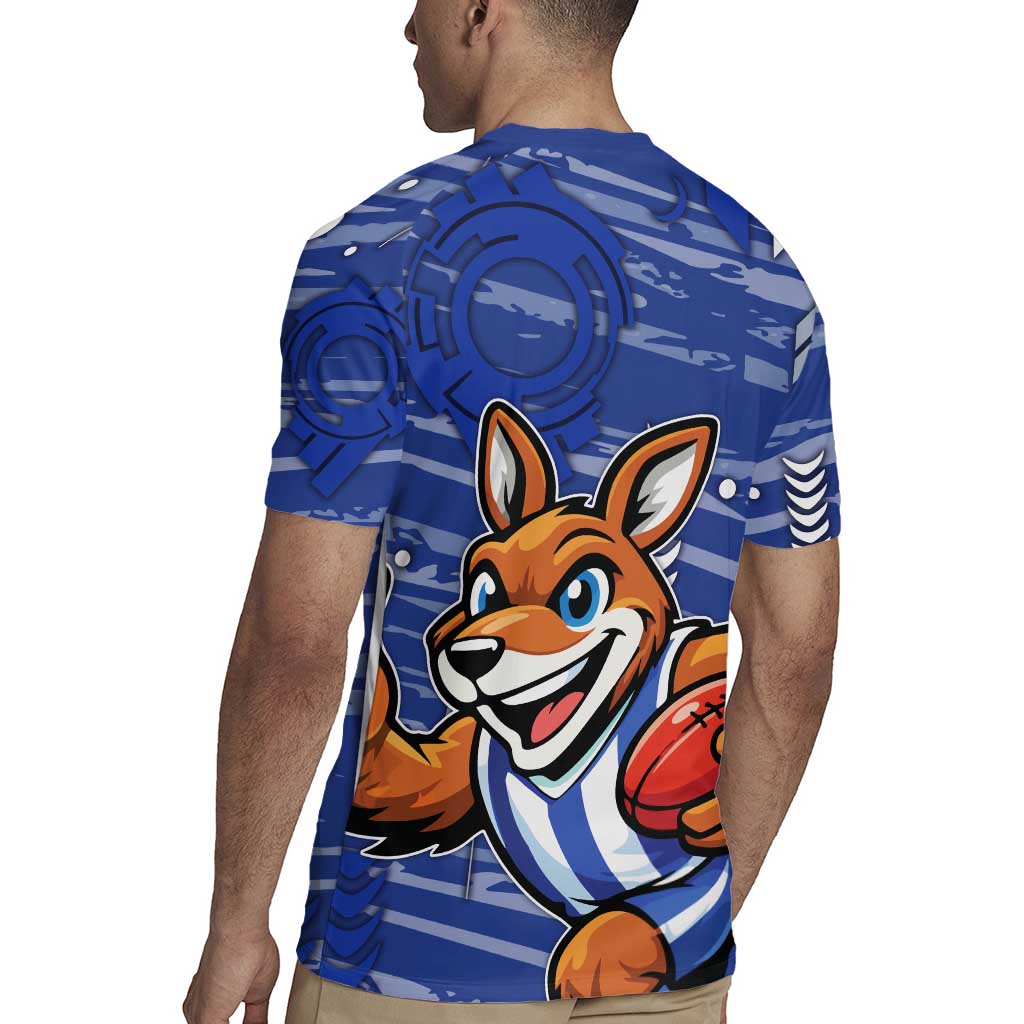 North Melbourne Kangaroos Rugby Jersey Mascot Cartoon Football Illustration Style