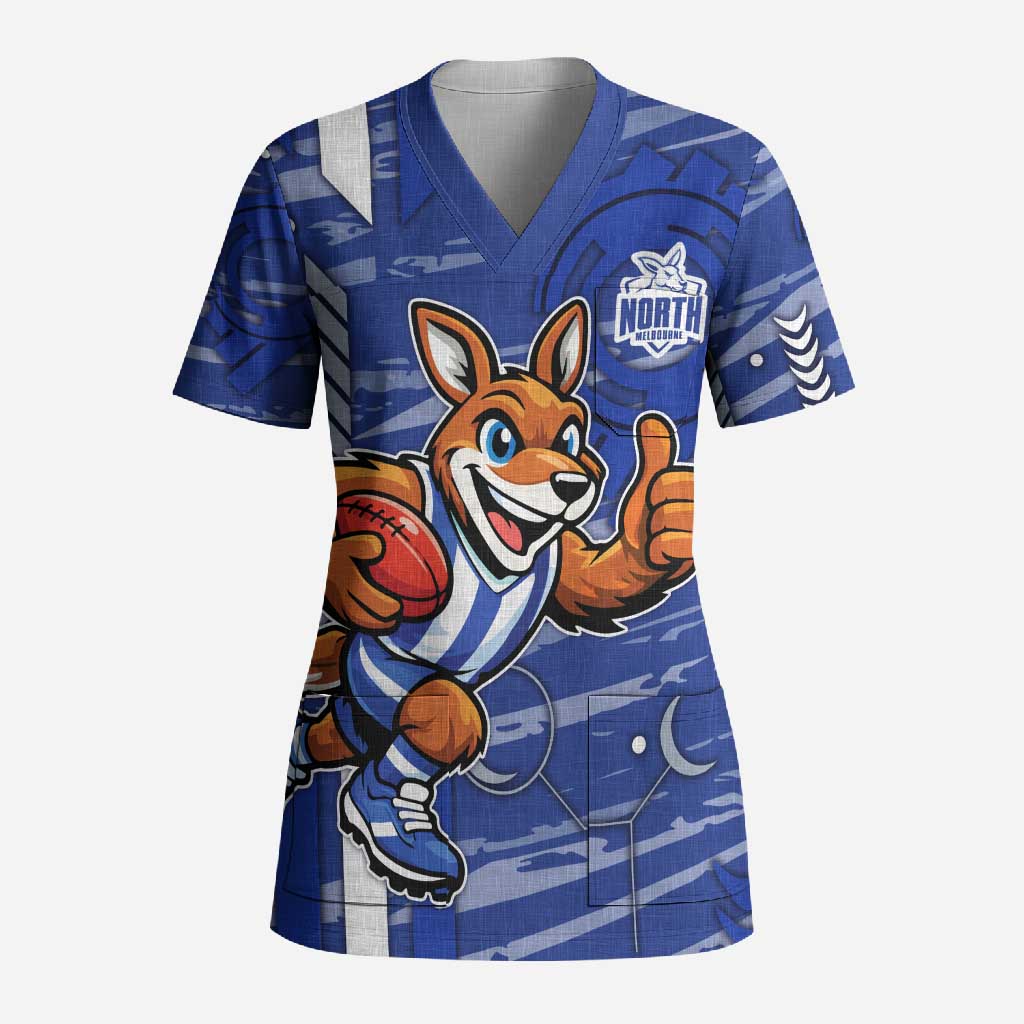 North Melbourne Kangaroos Scrub Top Mascot Cartoon Football Illustration Style