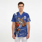 North Melbourne Kangaroos Scrub Top Mascot Cartoon Football Illustration Style