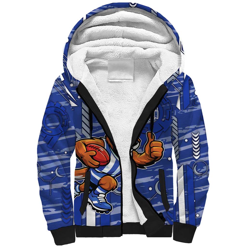 North Melbourne Kangaroos Sherpa Hoodie Mascot Cartoon Football Illustration Style