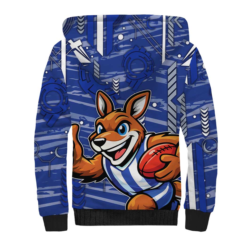 North Melbourne Kangaroos Sherpa Hoodie Mascot Cartoon Football Illustration Style