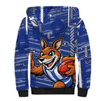 North Melbourne Kangaroos Sherpa Hoodie Mascot Cartoon Football Illustration Style