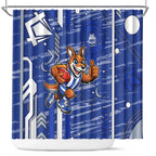 North Melbourne Kangaroos Shower Curtain Mascot Cartoon Football Illustration Style