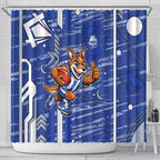 North Melbourne Kangaroos Shower Curtain Mascot Cartoon Football Illustration Style