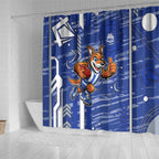 North Melbourne Kangaroos Shower Curtain Mascot Cartoon Football Illustration Style