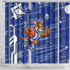 North Melbourne Kangaroos Shower Curtain Mascot Cartoon Football Illustration Style